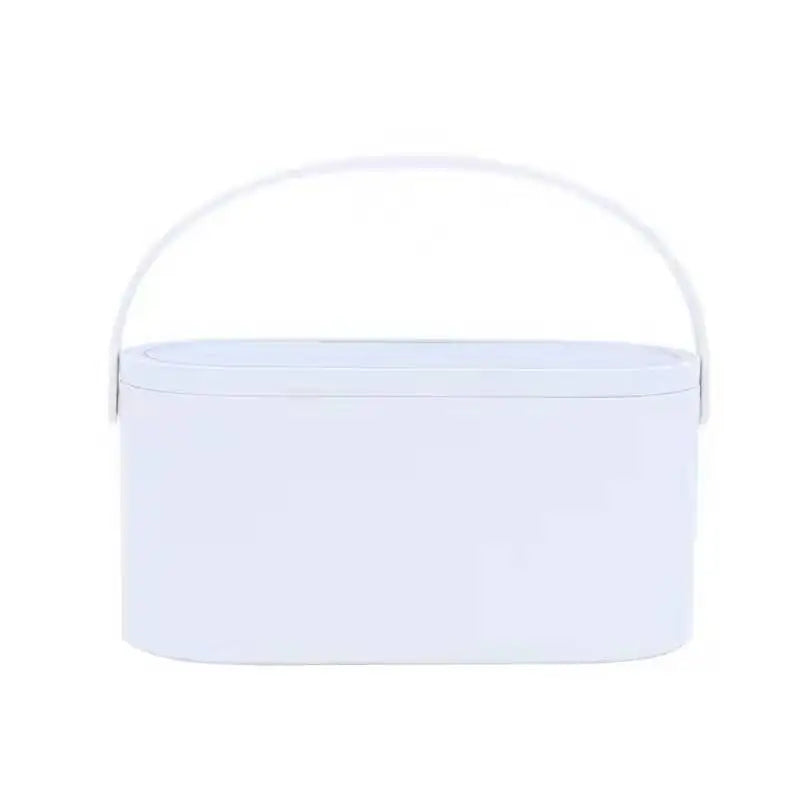 Portable Makeup Organizer Box with LED Light Mirror Travel Cosmetic Storage Case