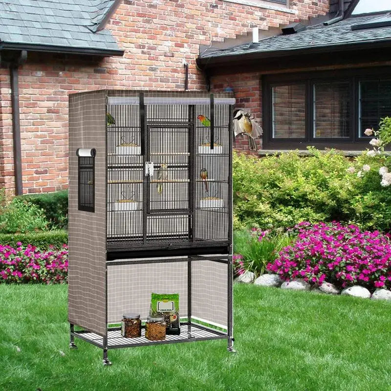 Universal Bird Cage Cover Outdoor Courtyard Breathable Parrot Cage Cover With Window Waterproof Shading Bird Protective Covers