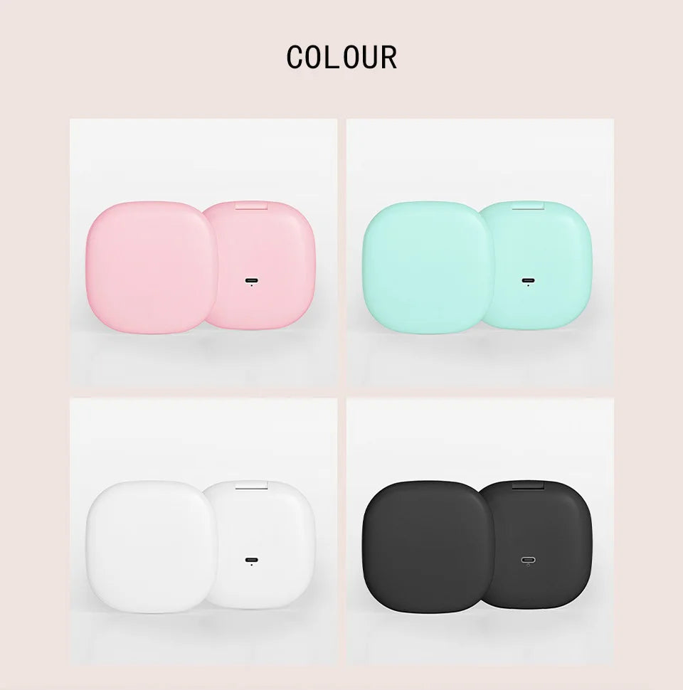 Mini Compact Foldable LED Makeup Mirror with 5x and 10x Magnification Rechargeable and Travel Friendly