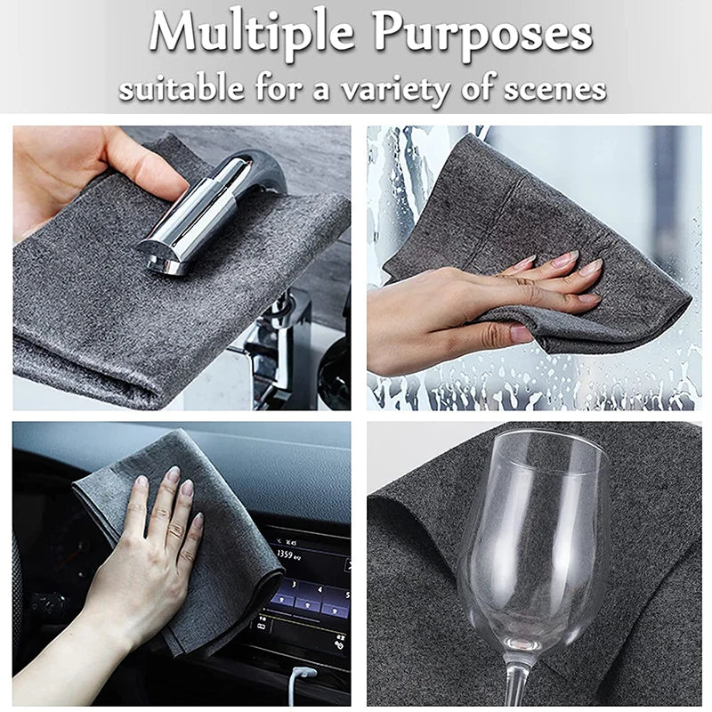 Thickened Microfiber Cleaning Cloths for Streak-Free Car Window and Glass Cleaning Reusable Household Towels