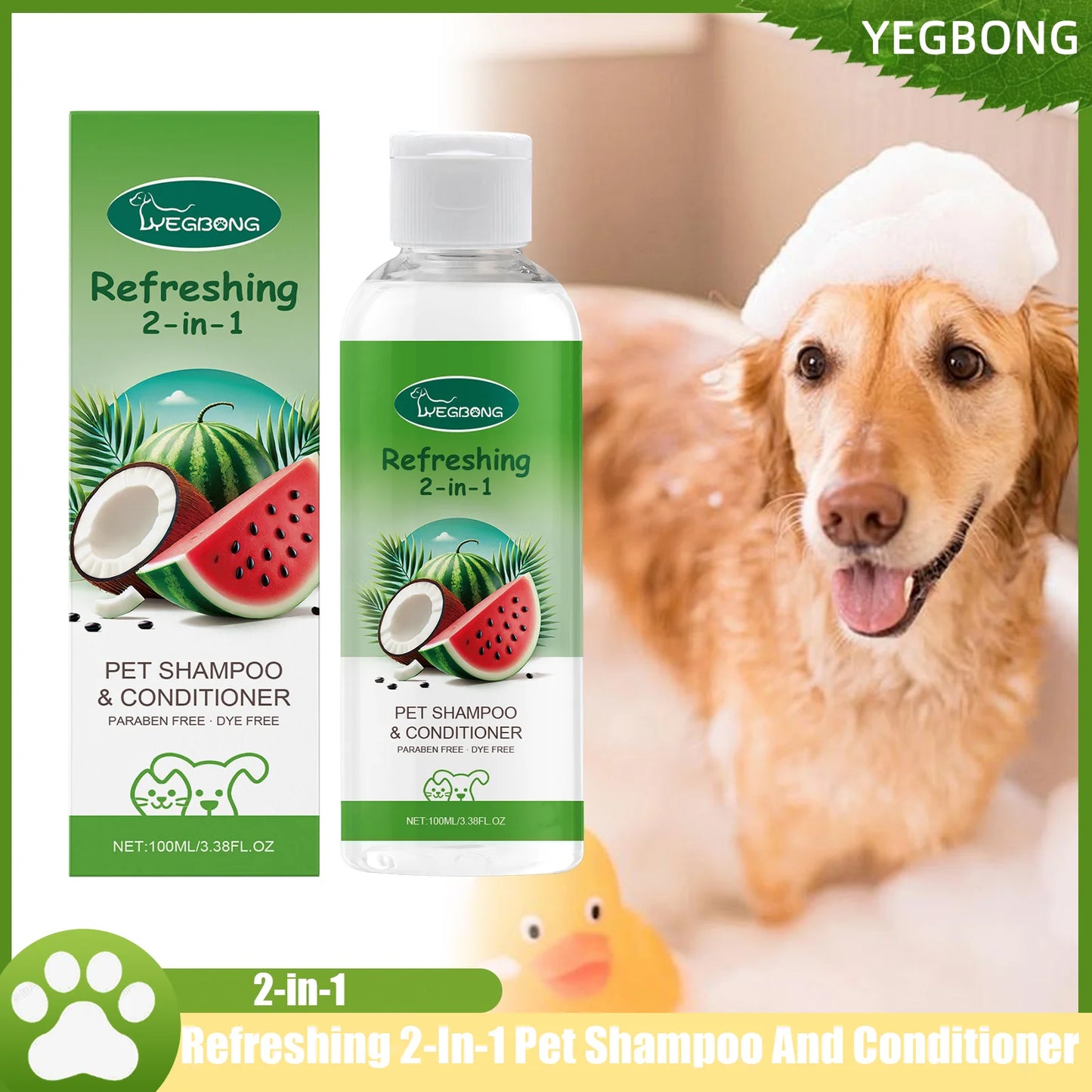 YEGBONG Refreshing 2-In-1 Pet Shampoo And Conditioner Itch Skin Moisturizing Dirt Odor Removal  Conditioner Dog Shower Gel