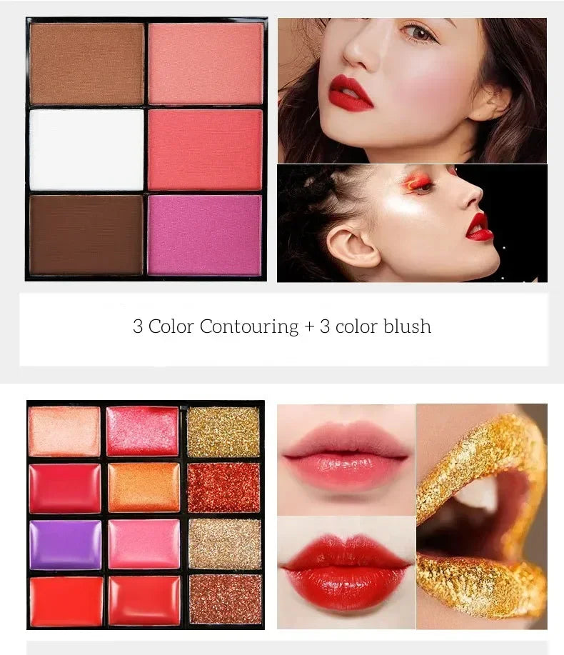 74 Color Professional Makeup Set with Eyeshadow Lip Gloss Matte Concealer and Flash Lipstick in Gift Box for Women