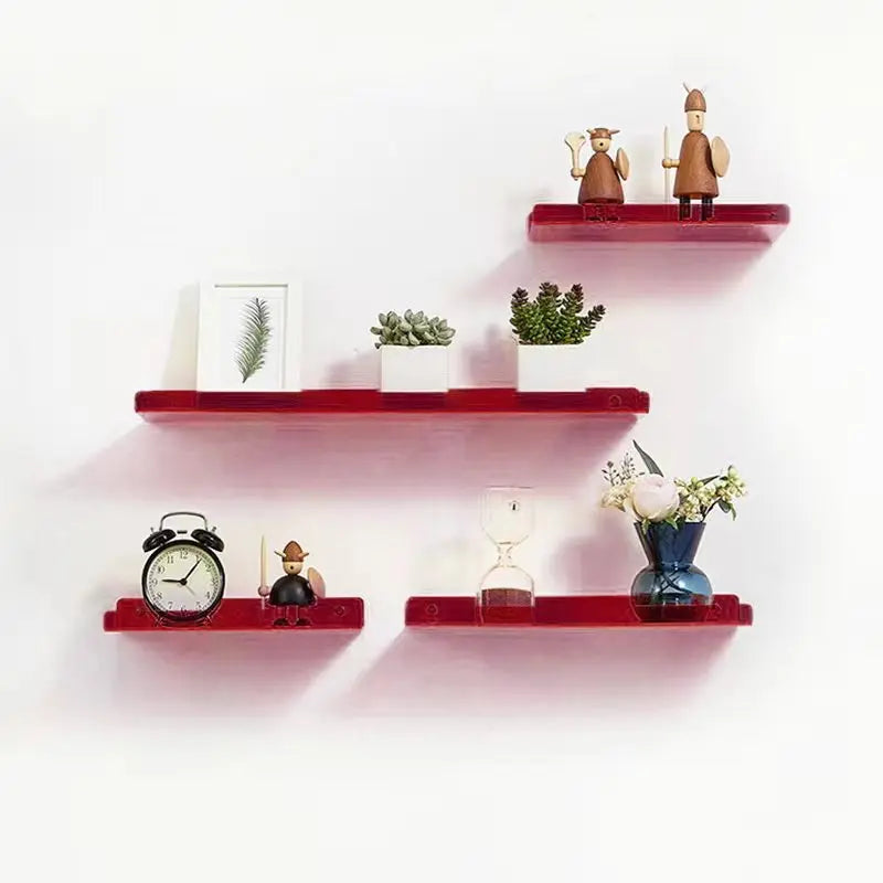 Colour Invisible Acrylic Floating Shelves Wall Mounted Bookshelf Storage Rack for Room and Bathroom