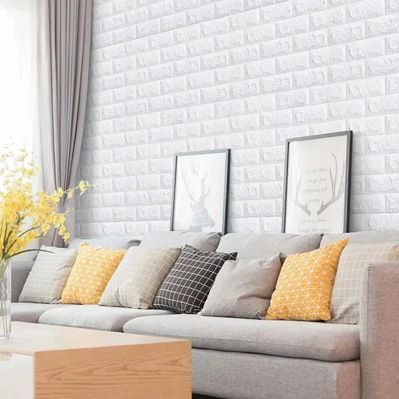 Papel tapiz autoadhesivo 3D de 70 cm x 1 m, pegatinas de pared de ladrillo impermeables continuas, pegatinas de pared para sala de estar, dormitorio, decoración del hogar