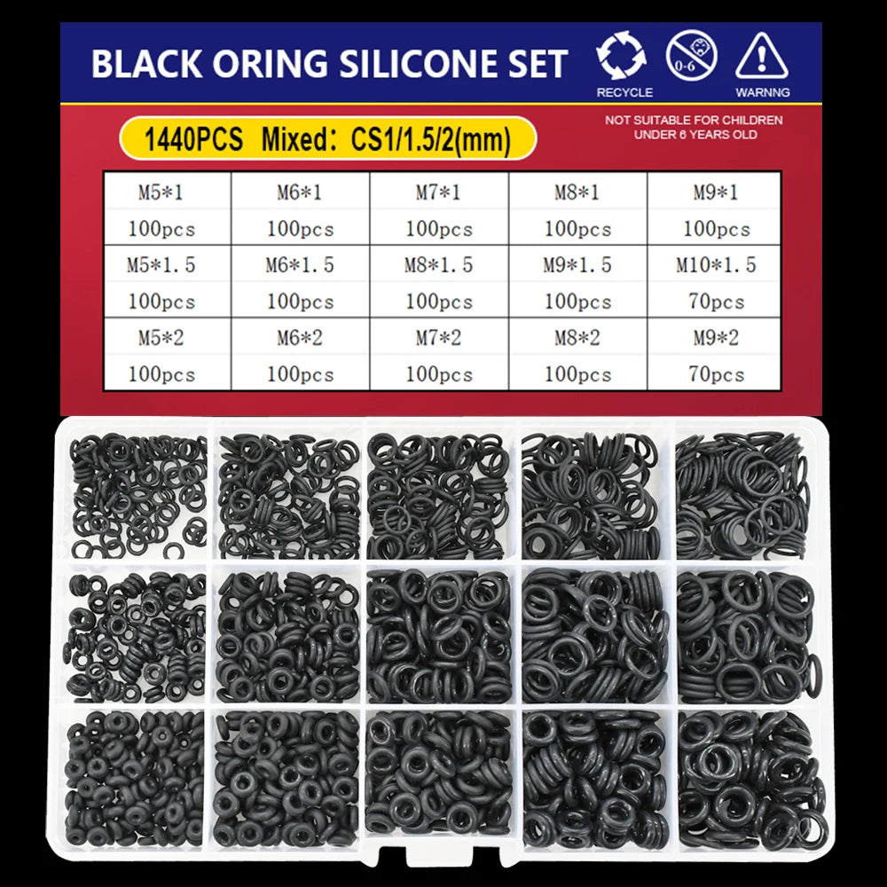 CS1-4 NBR Black O Ring Silicone Rubber Gaskets High Temperature Corrosion Resistant Oil Seal O-Rings for Plumbing and Automotive Applications