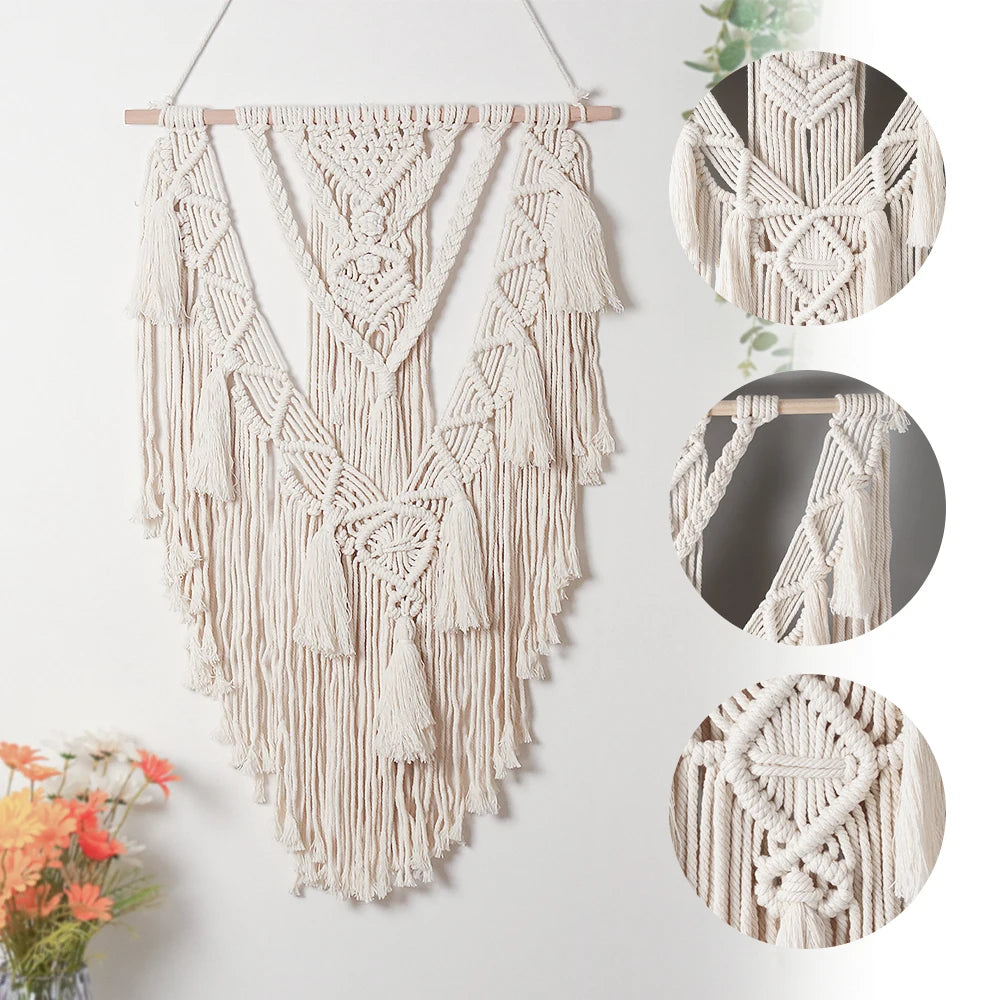 Macrame Wall Hanging Tapestry Cotton Bohemian Wall Decor