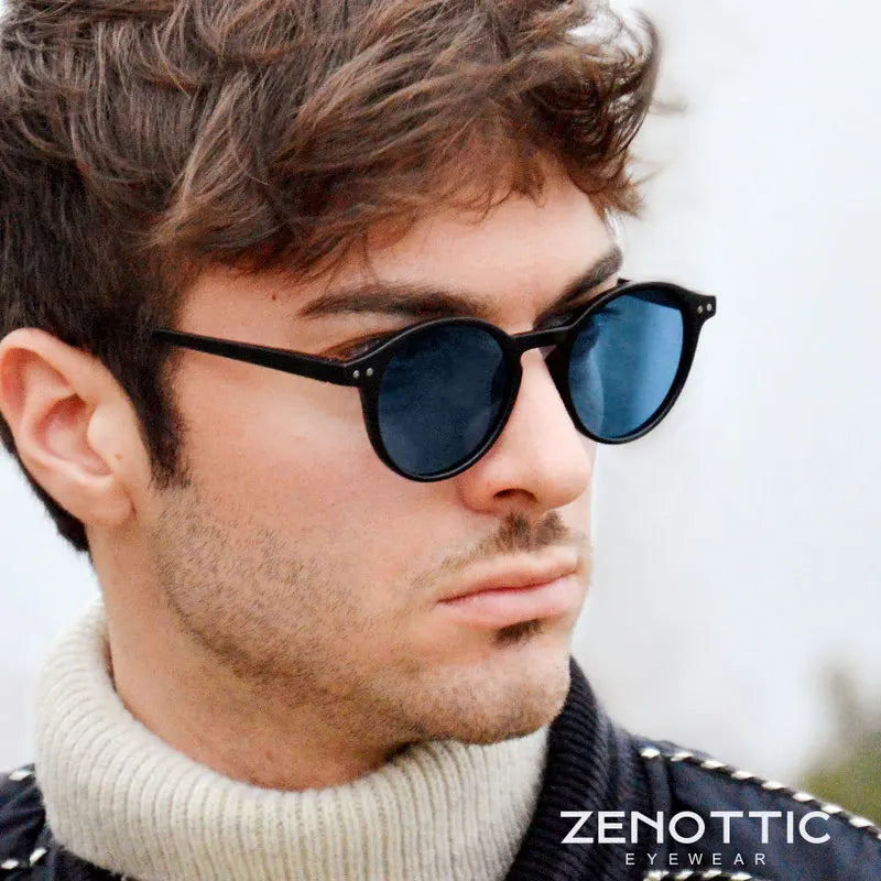 Zenottic Retro Circular Polarized Sunglasses for Men and Women Small Round Vintage Style UV400 Protection