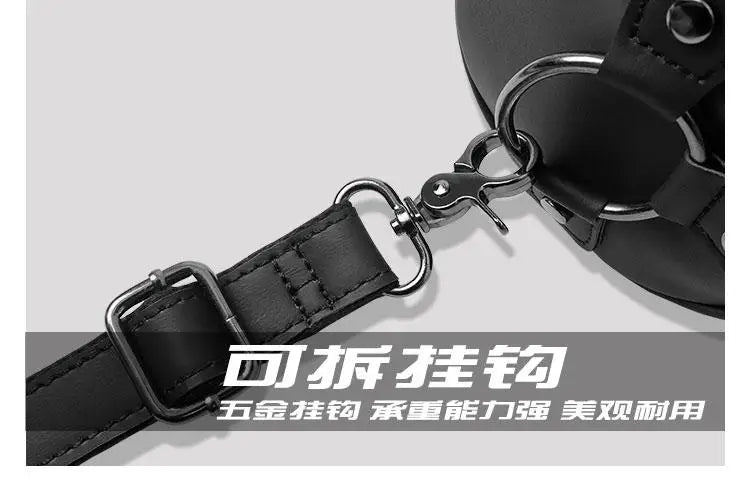 Fashion  High Quality Pu Leather Retro Bag Men's Single Shoulder Bag  Leather CrossBody Bag Leisure  Bag Round Body Bag