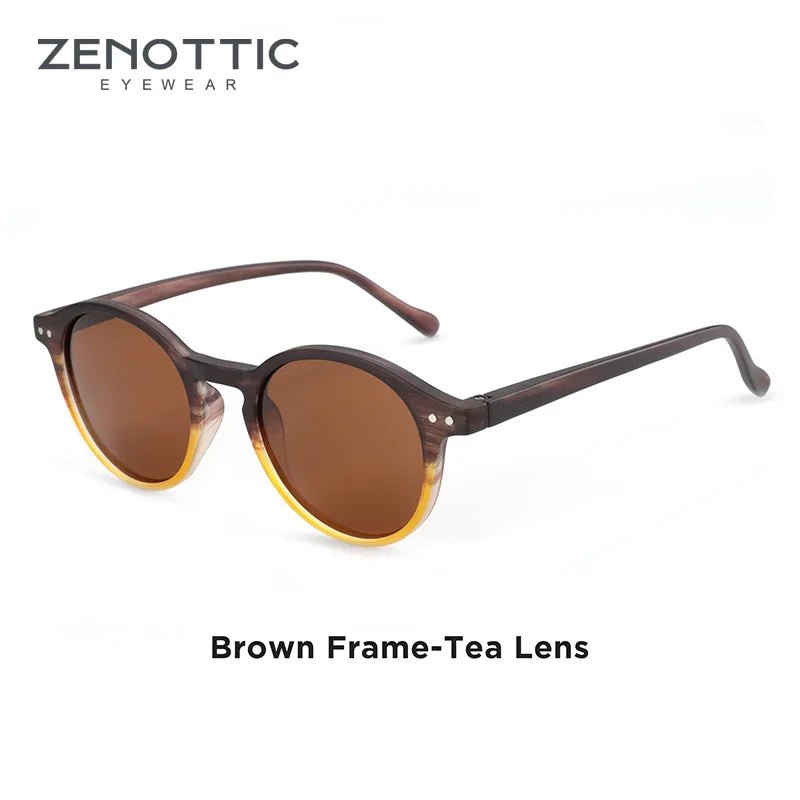 Zenottic Retro Circular Polarized Sunglasses for Men and Women Small Round Vintage Style UV400 Protection