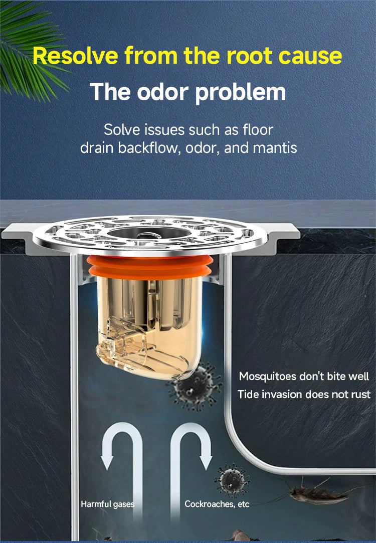 Magnetic Self-Closing Odor and Insect Proof Floor Drain Core Deodorant Anti-Odor No Smell Bathroom Toilet Sewer Shower Drain