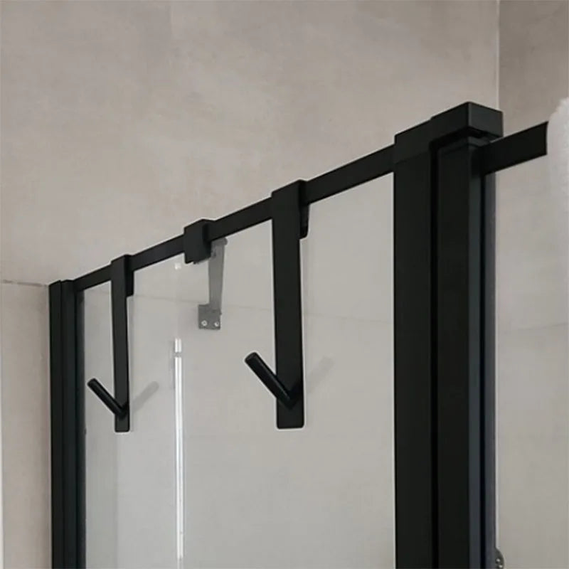 Toallero de acero inoxidable para puerta de ducha con puerta de vidrio, soporte para bata de baño en forma de S