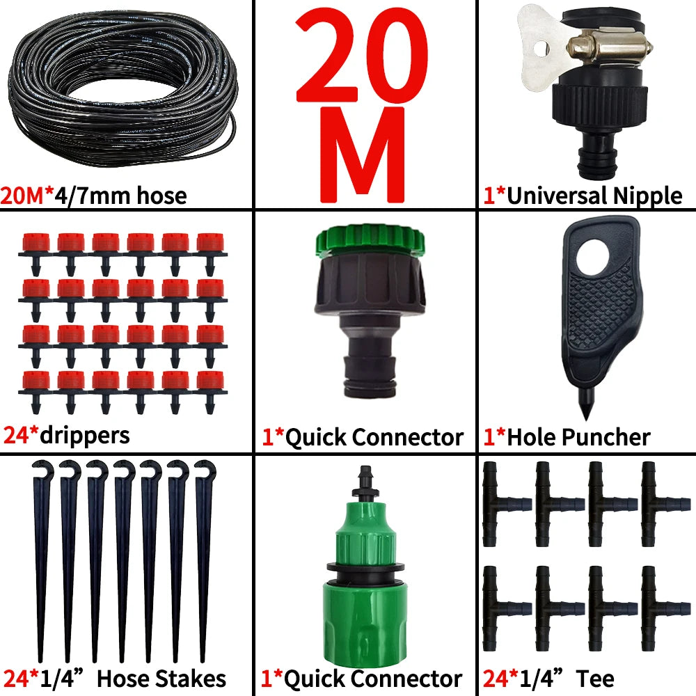 Oasis 5M to 25M DIY Drip Irrigation System Automatic Garden Watering Kit with Adjustable Drippers for Efficient Plant Care