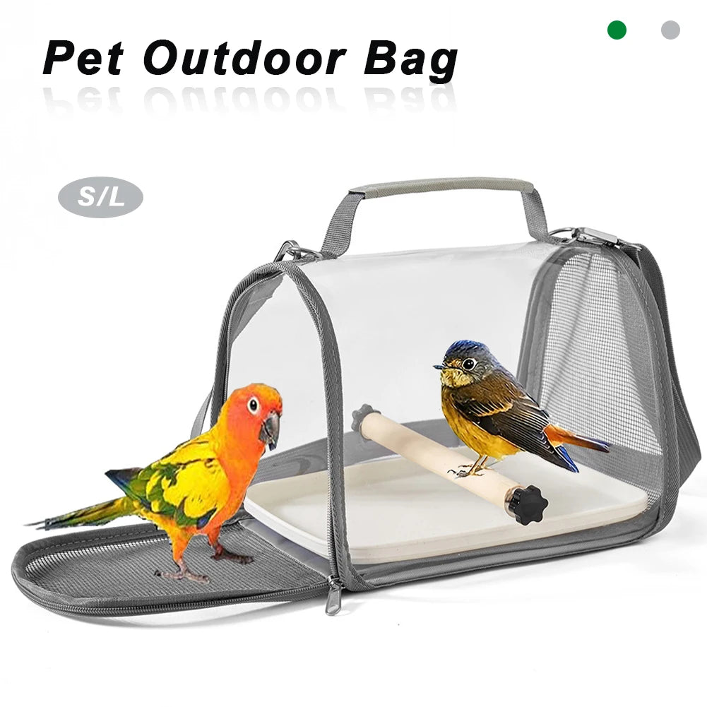 Multi-functional Portable Bird Travel Carrier with Stand Small Pet Transport Cage for Parrot Hamster Lizard Hamster Lizard Bag
