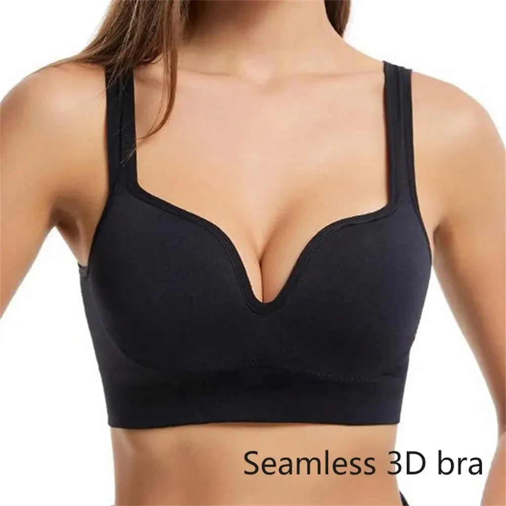 Women Seamless 3D Bra Camisole Underwear M L XL Black Ventilate Shock-Proof Crop Top Sports Fitness Yoga Casual