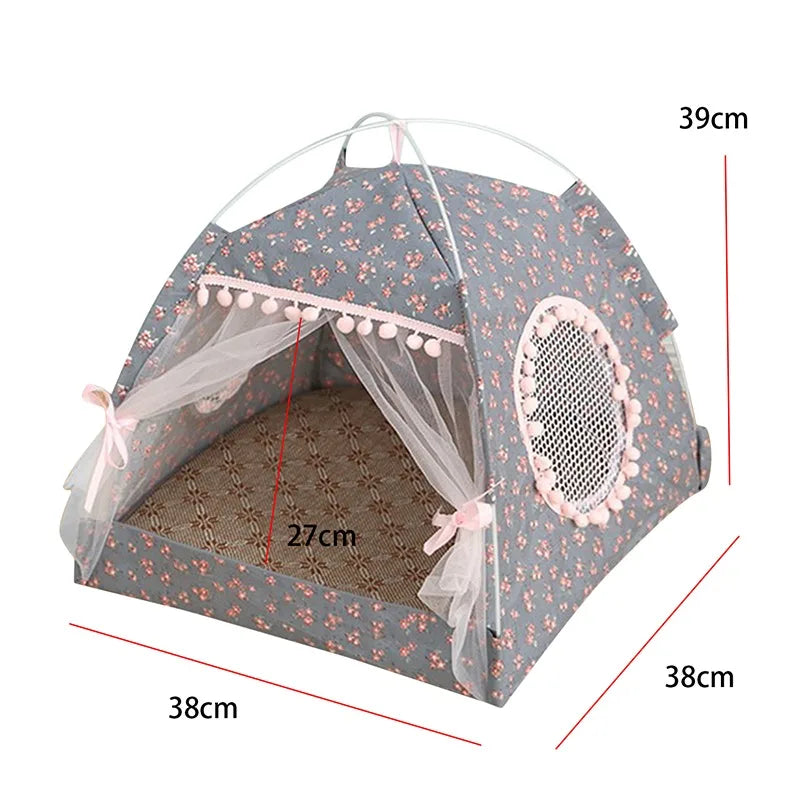 Pet Cat Tent Summer Cave Hut Cat Sleep House For Kitten Puppy Playpen Cage Basket Cat Nesk Kennel Small Dog House Bed