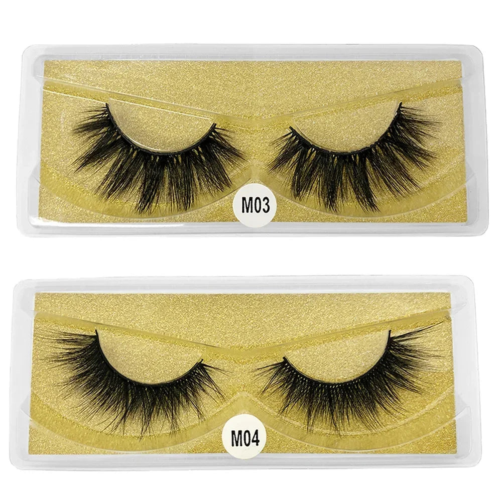 30 Pairs 3D Mink Eyelashes Natural Volume False Lashes Thick and Lightweight Makeup Wholesale