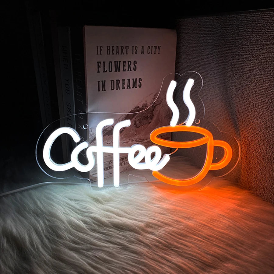Coffee Neon Sign Super Bright LED with USB Power Supply