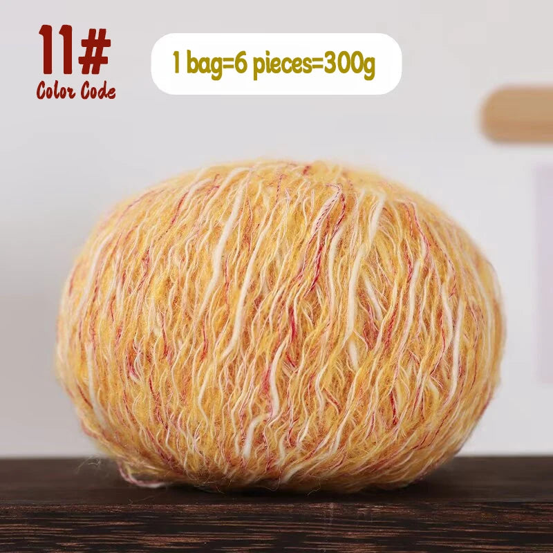 300g Eco-Friendly Bamboo Fiber Yarn for Hand Knitting and Crochet Fashion Projects, Thick and Thin Texture for Sweaters, Scarves, Hats, Shawls and More