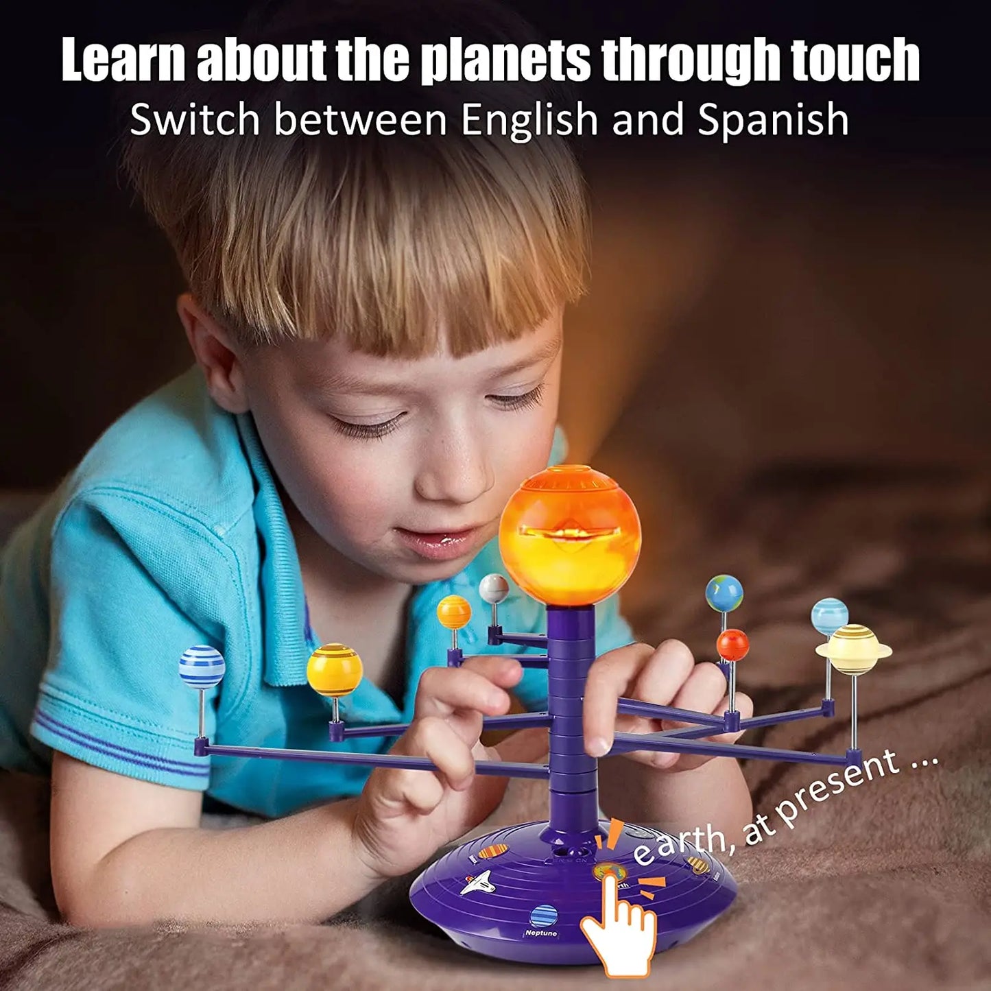 Solar System Planetary Model 8 Planets Set Educational Science Toy for Kids Rotating Projector Puzzle for Ages 6 to 12