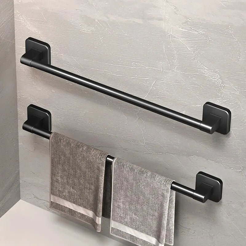 Toallero de pared para baño, sin perforaciones, barra horizontal, accesorios de cocina y baño