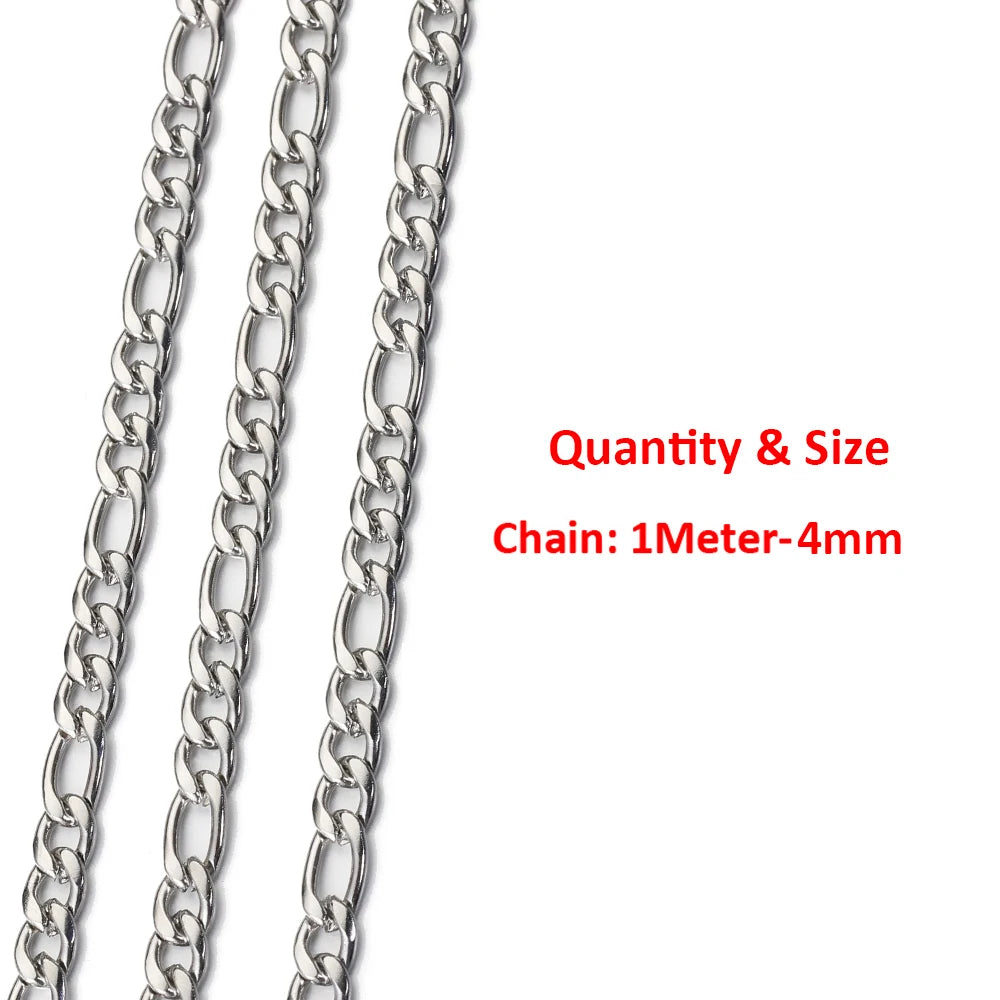 2 Meters/1 Meter High Quality Gold Color Stainless Steel Chain for DIY Jewelry Making