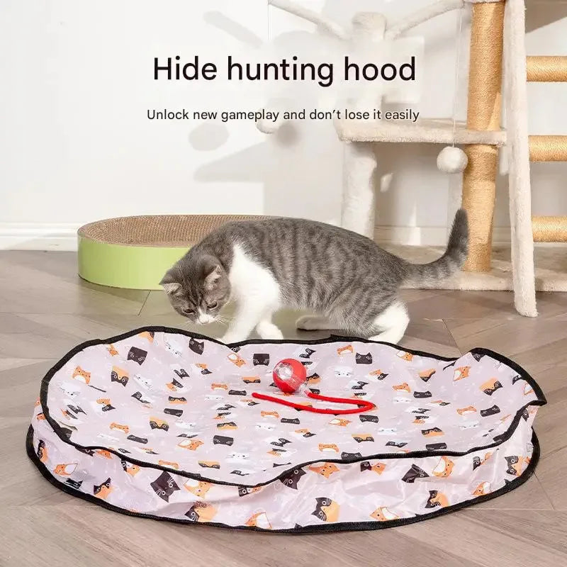 Smart Interactive Cat Toys Ball Fast Rolling in Pouch Hide and Seek Kitten Toy Motion Activated Interactive Cat Toy for Indoor