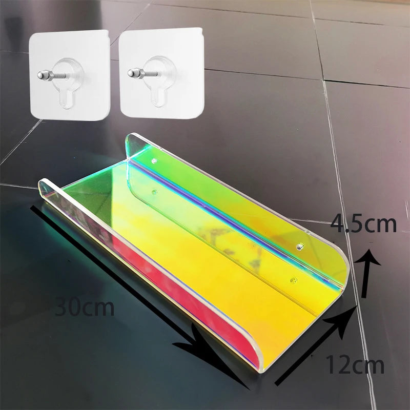 Colour Invisible Acrylic Floating Shelves Wall Mounted Bookshelf Storage Rack for Room and Bathroom