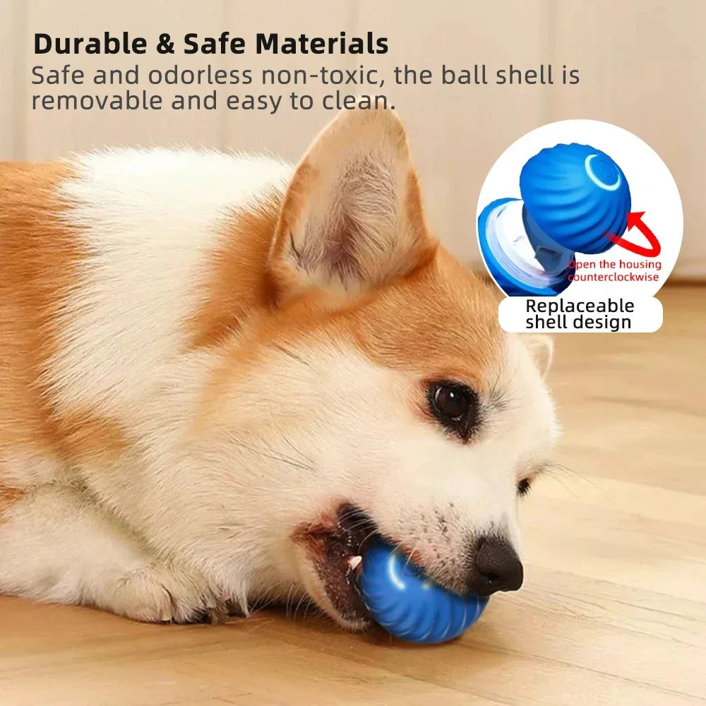 Automatic Smart Ball Dog Toy USB Rechargeable Interactive Moving Bouncing Pet Ball for Puppies Birthday Gift