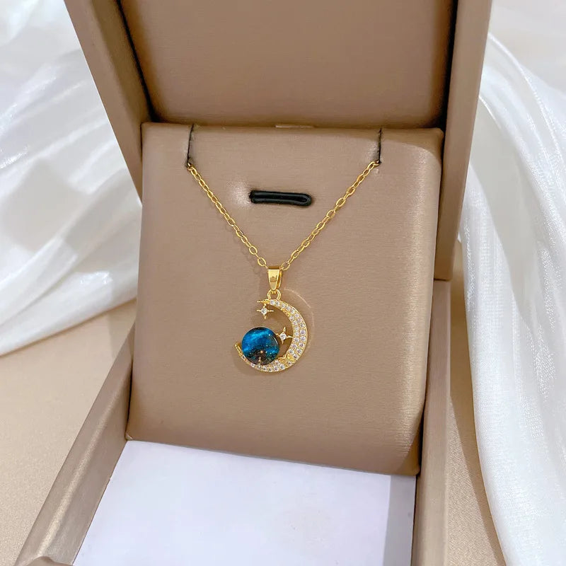 Light Luxury Titanium Steel Star Series Necklace for Women