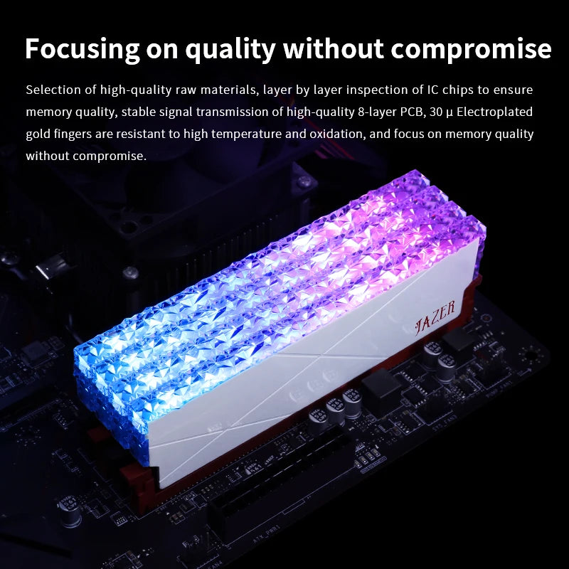 JAZER RGB RAM DDR4 8GB 16GB Memory DDR4 8GBx2 16GBx2 3200MHz 3600MHz Overclocking Performance for Desktop