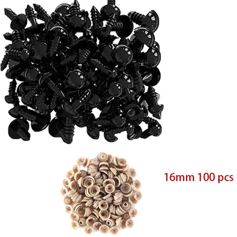 100pcs Plastic Safety Eyes 5-20mm for DIY Toys and Dolls