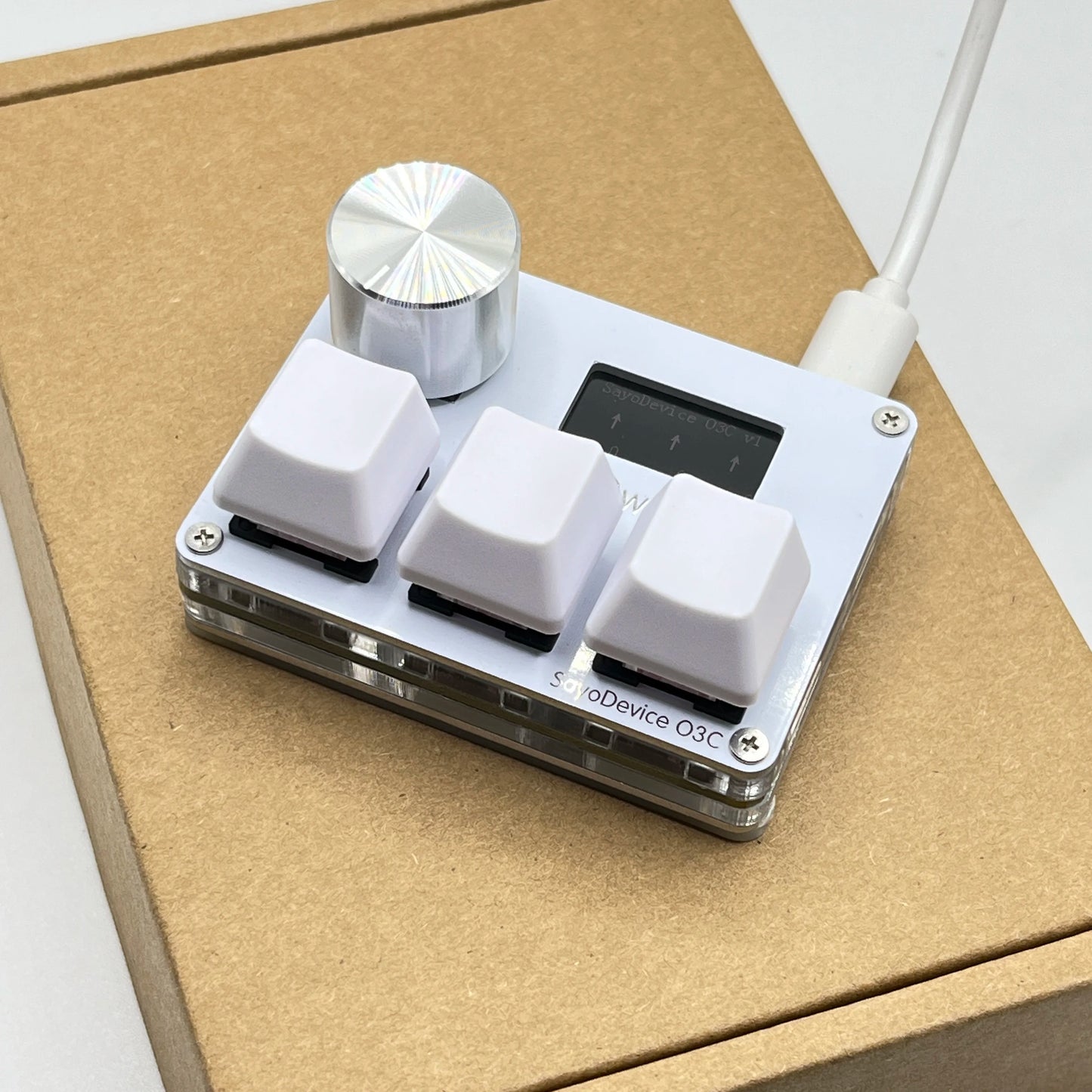 O3C SayoDevice OSU Rapid Trigger Magnetic Pink Switches Keyboard with Customizable Knob and Shortcut Features