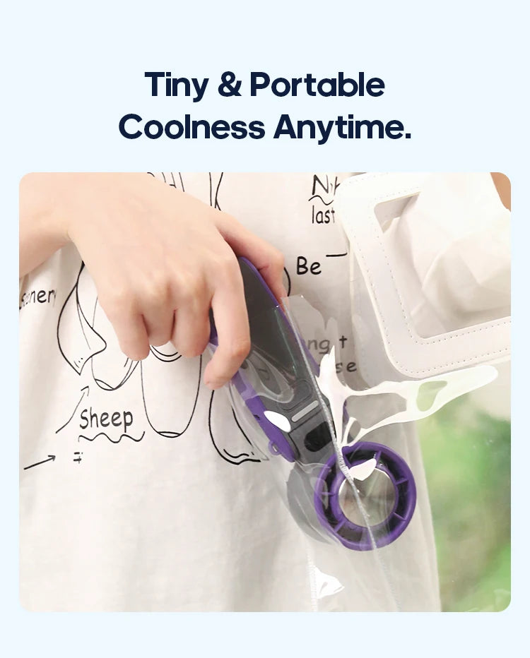 Foldable Handheld Turbo Fan – 3600mAh Rechargeable, 100-Speed Cooling for Outdoor Use