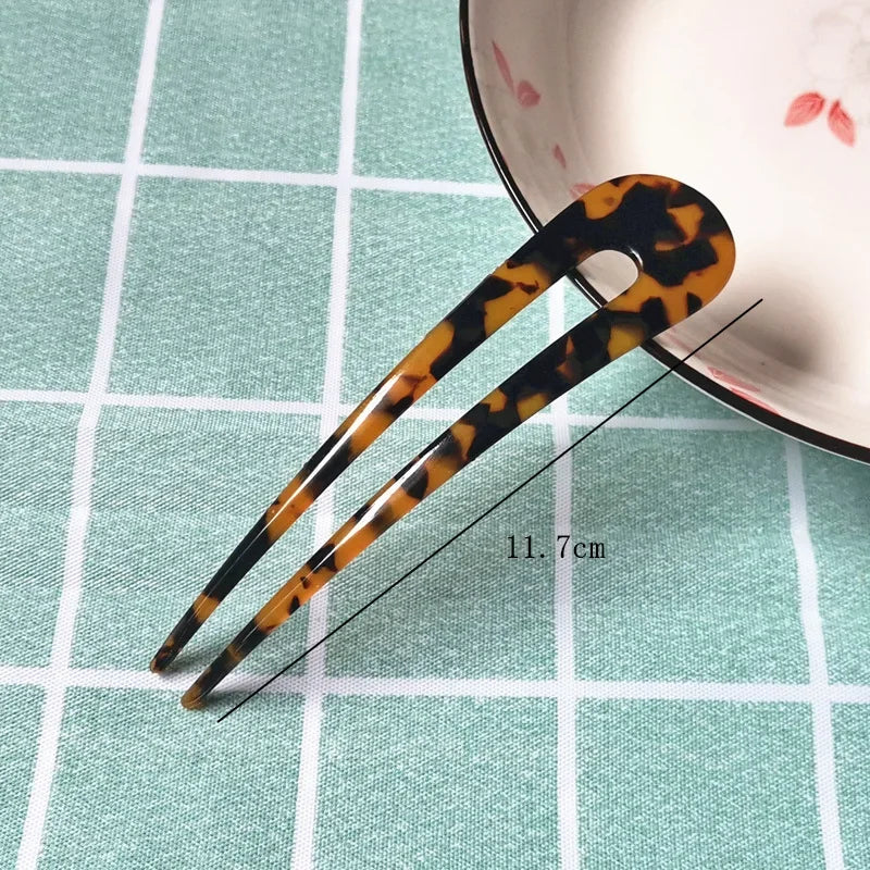 Fashion Acetate Hair Sticks for Women Shell Hair Clip Hair Pins U Shape Girls Hairpins Hair Bun Maker Wedding Hair Accessories