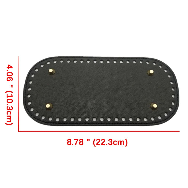 22x10cm PU Leather Bag Base with Holes for Crochet DIY