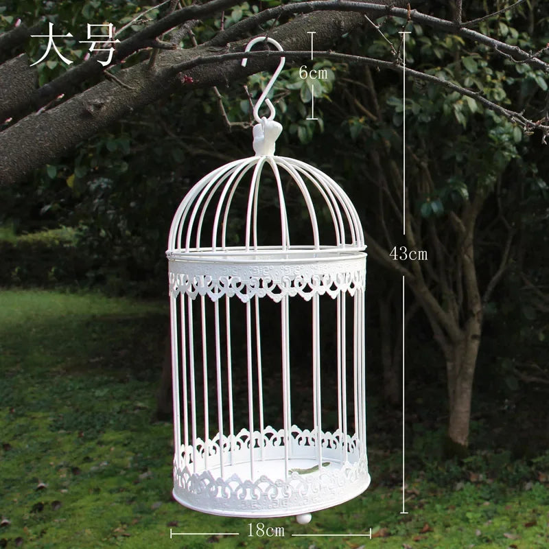 Iron Metal Bird Cage  Decoration Hanging Flower  Wedding Candle Holder Jewelry