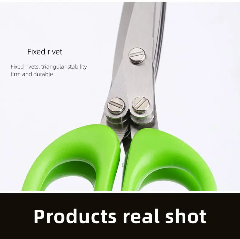 Multi-functional Stainless Steel 3/5 Layer Kitchen Scissors Pepper Shredded Chopped Scallion Cutter Laver Cut Cooking Tool