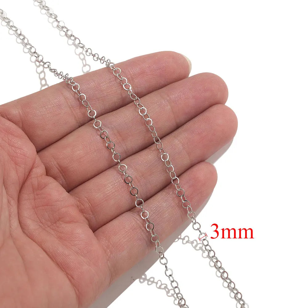 2 Meters Lips Beads Chain for Jewelry Making Gold Findings