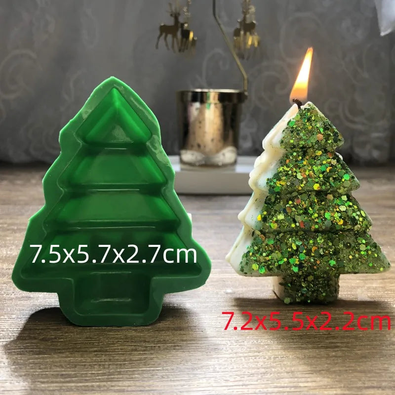 3D Christmas Tree Candle Silicone Mold DIY Kit for Holiday Gifts