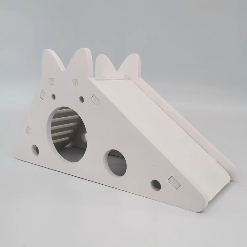 Assembled Hamster Slide Toy Guinea Pig Golden Bear Wooden Colorful Hamster House Small Pets Cage Toys Hamster Accessories