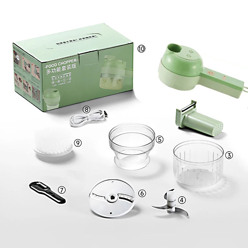 5 in 1 Electric Vegetable Cutter Set Portable Wireless Food Processor for Garlic Pepper Meat