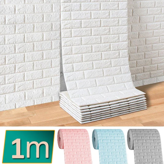 Papel tapiz autoadhesivo 3D de 70 cm x 1 m, pegatinas de pared de ladrillo impermeables continuas, pegatinas de pared para sala de estar, dormitorio, decoración del hogar