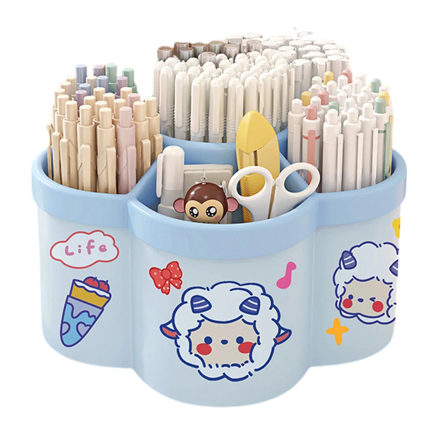 360 Degree Rotating Pen Holder Multifunctional Desk Organizer for Makeup and Stationery