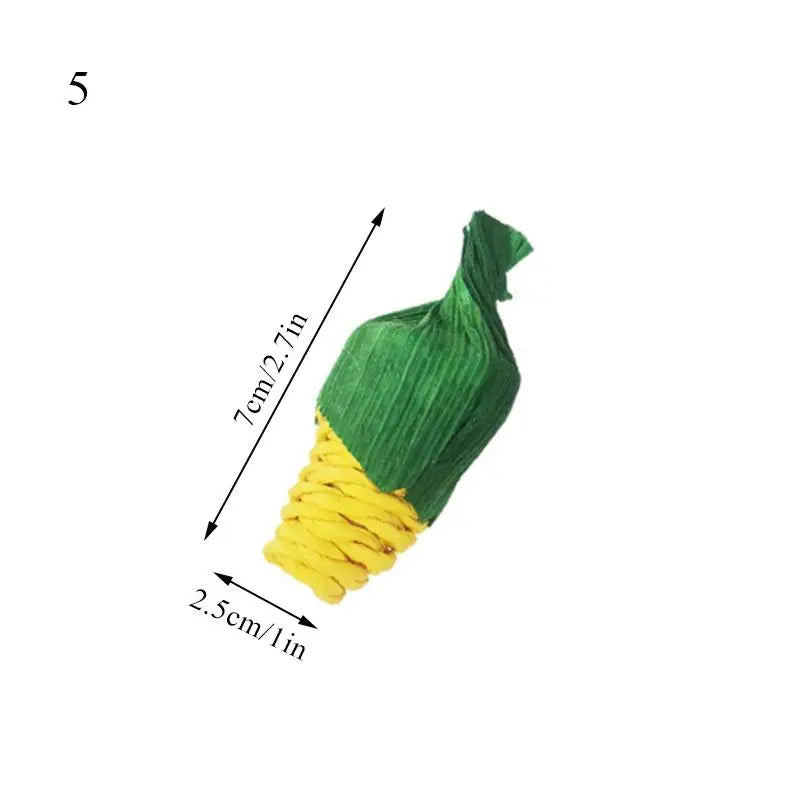 Cute Hamster Rabbit Chew Toy Bite Grind Teeth Toys Corn Carrot Woven Balls For Tooth Cleaning Radish Molar Toys Pet Supplies