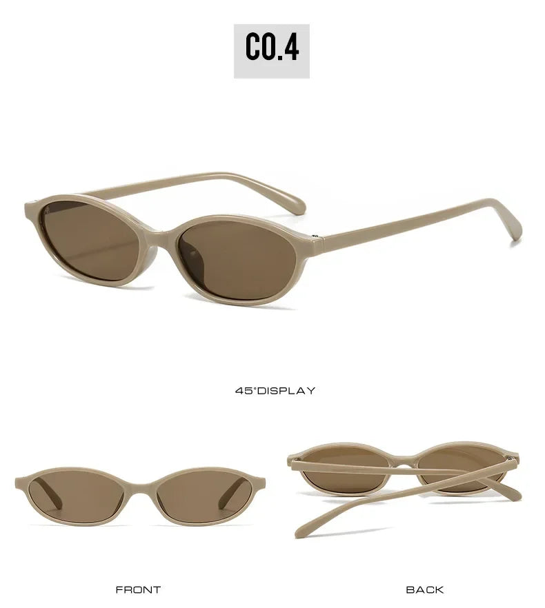 Sexy Small Oval Women's Sunglasses 2024 New Fashion Black Brown Sun Glasses Ladies Shades Trends Summer Unique Eyewear Men