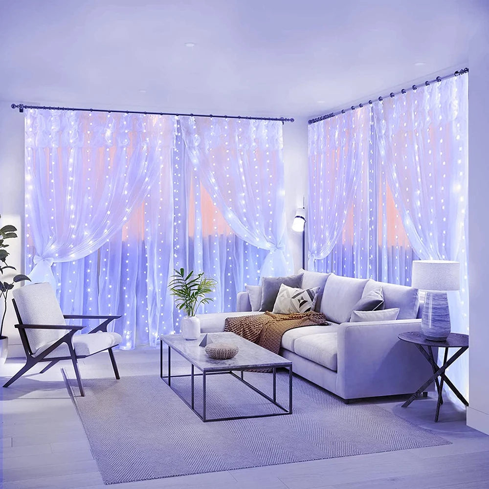 LED Curtain Garland Lights 8 Modes USB Power Remote Control Waterproof Fairy Light  Festive Lighting Wedding Christmas Decor