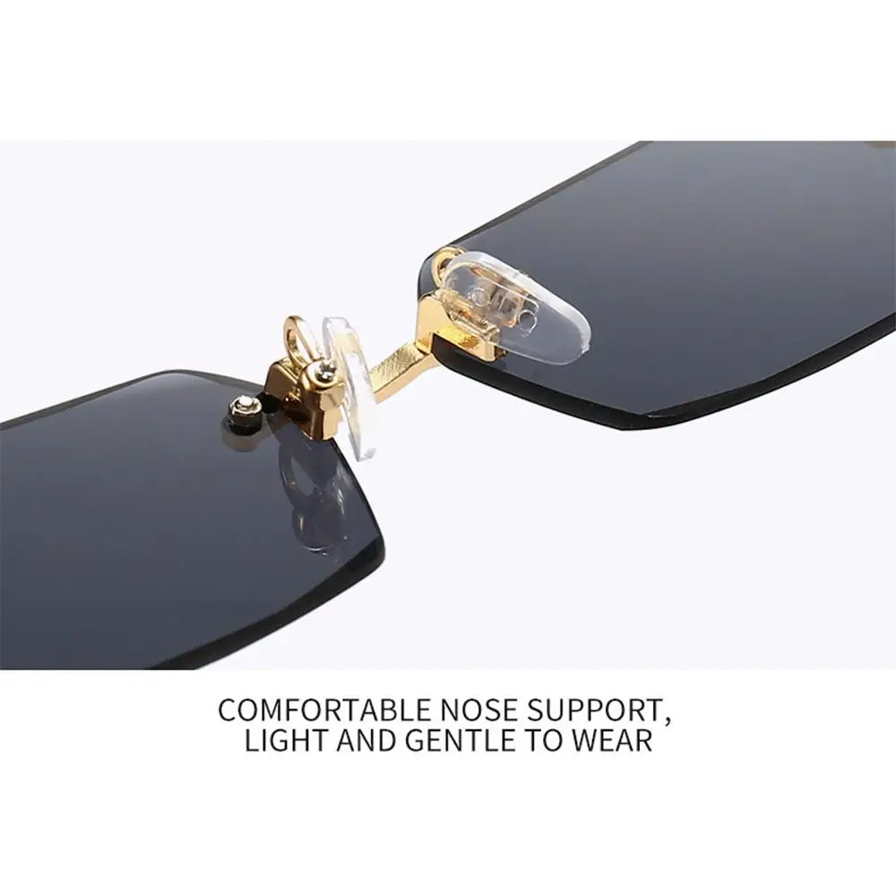 Rimless Sunglasses for Women & Men, UV400 Retro Frameless Shades