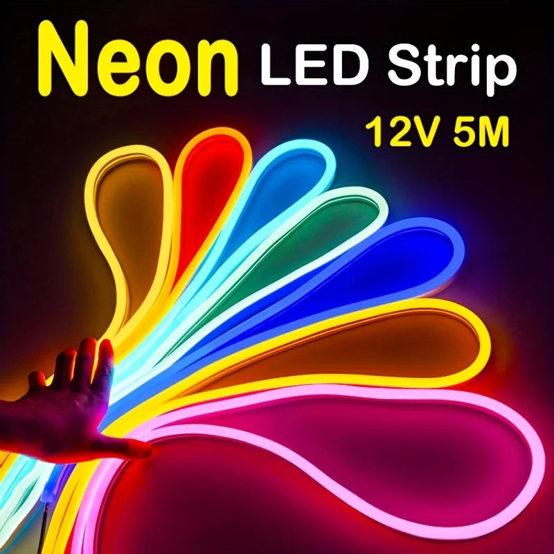 Neon LED Strip Light 5M 600 LEDs Waterproof Flexible Silicone Lamp