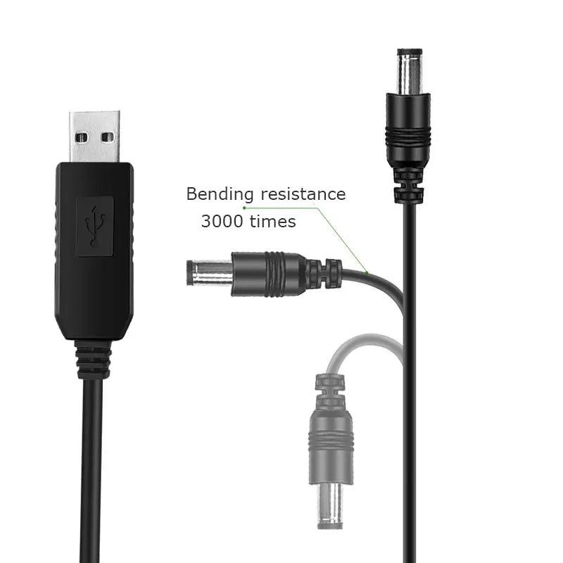 USB Power Boost Line DC 5V To DC 9V / 12V Step Up Module Usb Converter Adapter Cable 5.5mm Plug for  Router Modem Fan Speaker