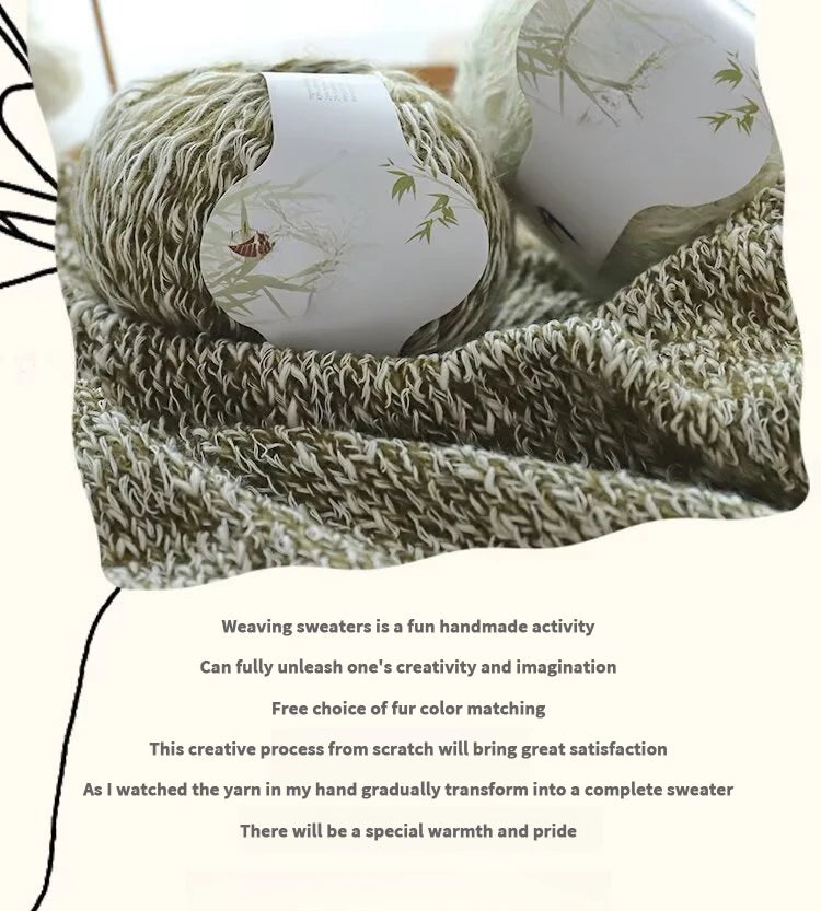 300g Eco-Friendly Bamboo Fiber Yarn for Hand Knitting and Crochet Fashion Projects, Thick and Thin Texture for Sweaters, Scarves, Hats, Shawls and More